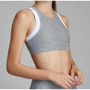 All Fenix Kora Olive Stone Striped Bra Sz. M